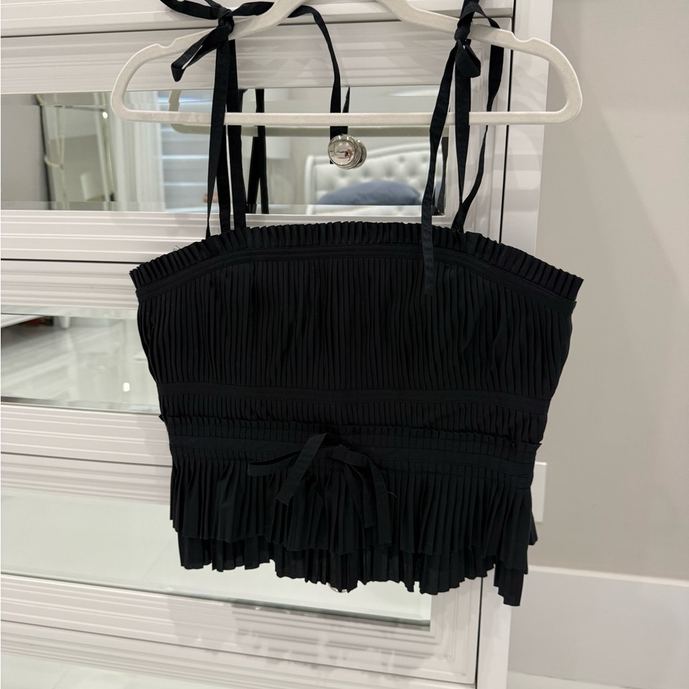 Ulla Johnson Black Pleated Top - Picture 3 of 4